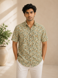 Men’s Paisley Sanganeri Print Half Sleeve Casual Shirt