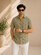 Men’s Paisley Sanganeri Print Half Sleeve Casual Shirt