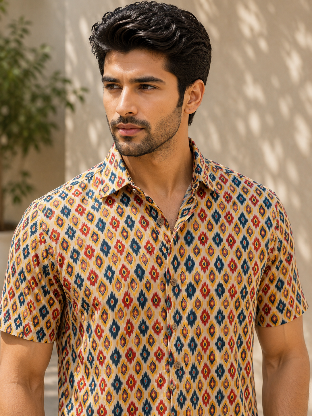 Men’s Multicolor Printed Half Sleeve Casual Shirt