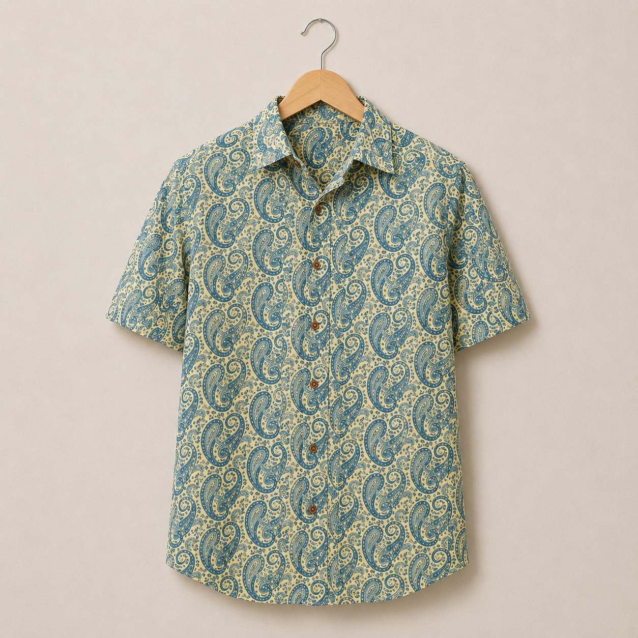 Men’s Blue Sanganeri Print Half Sleeve Casual Shirt