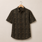 Men’s Black Sanganeri Print Half Sleeve Casual Shirt