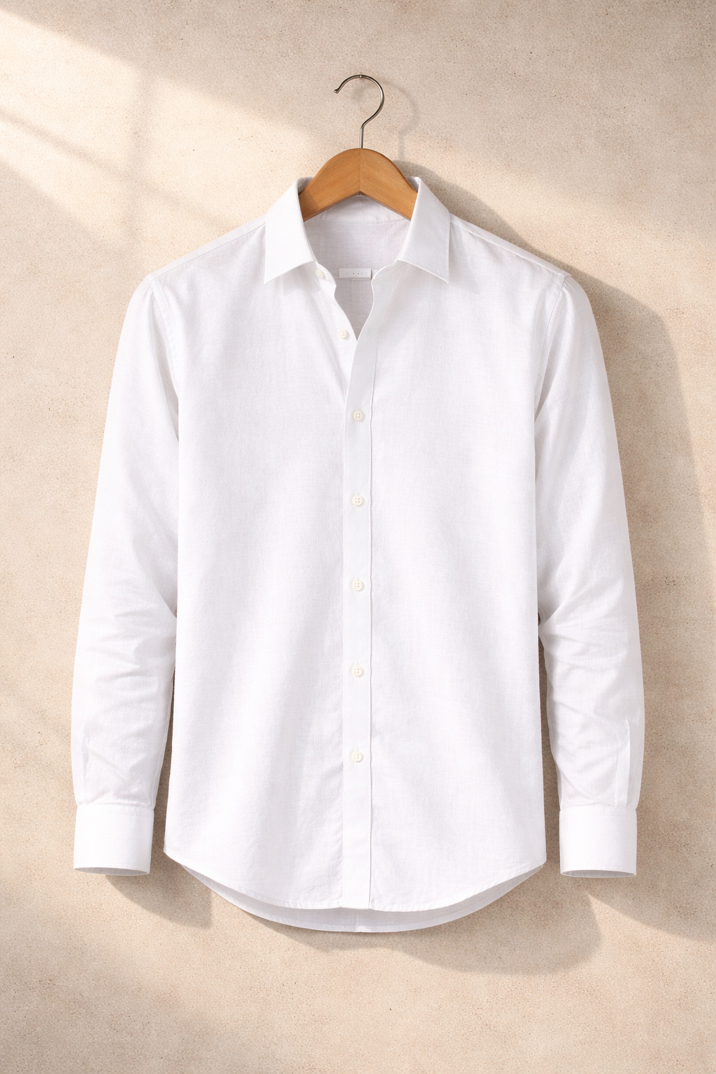Men’s Classic White Linen Cotton Shirt