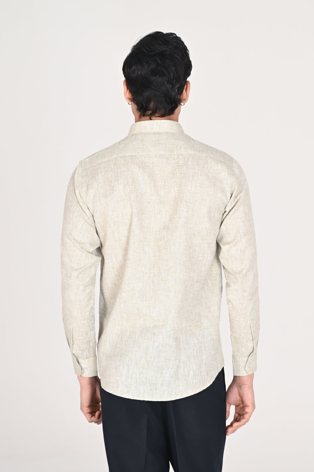Men’s Light Beige Linen Cotton Shirt
