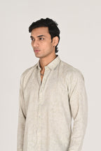 Men’s Light Beige Linen Cotton Shirt