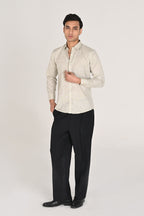 Men’s Light Beige Linen Cotton Shirt