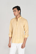 Men’s Mustard Yellow Linen Cotton Shirt