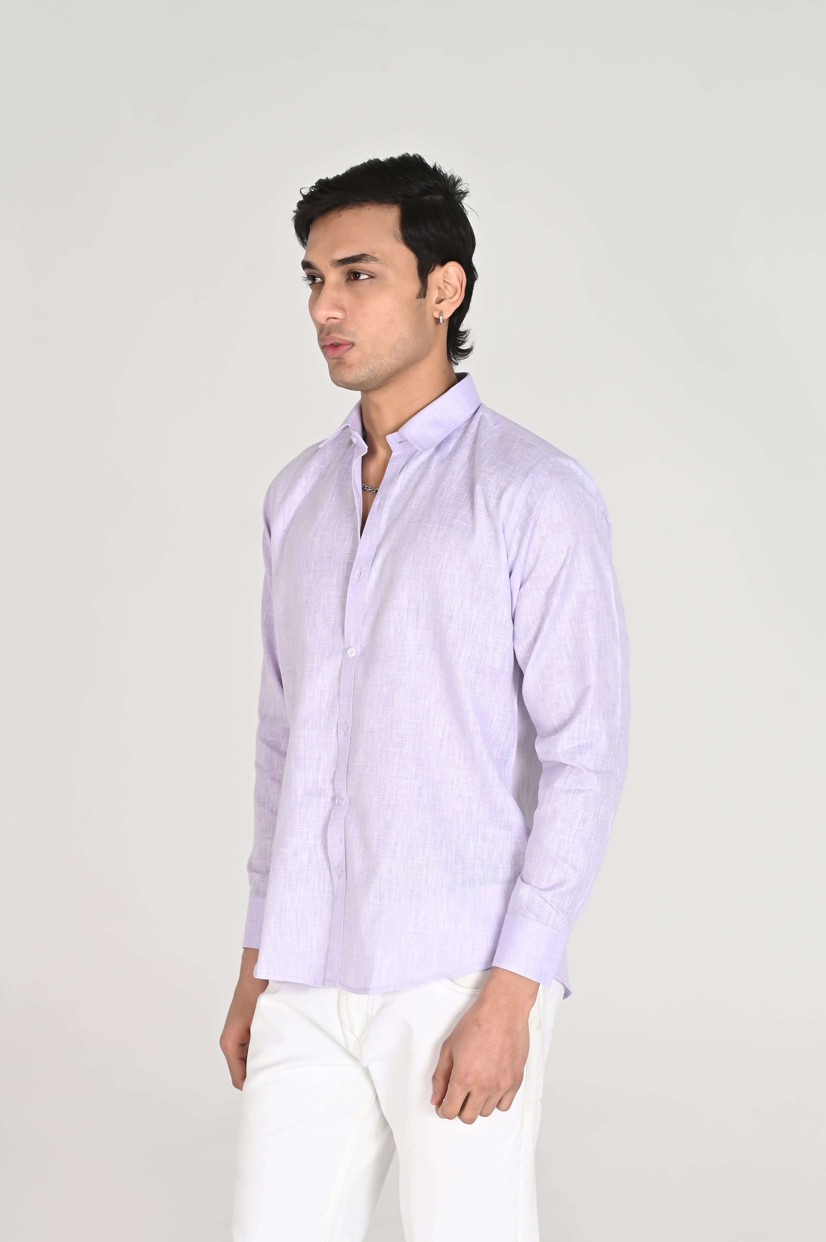 Men’s Lavender Linen Cotton Shirt