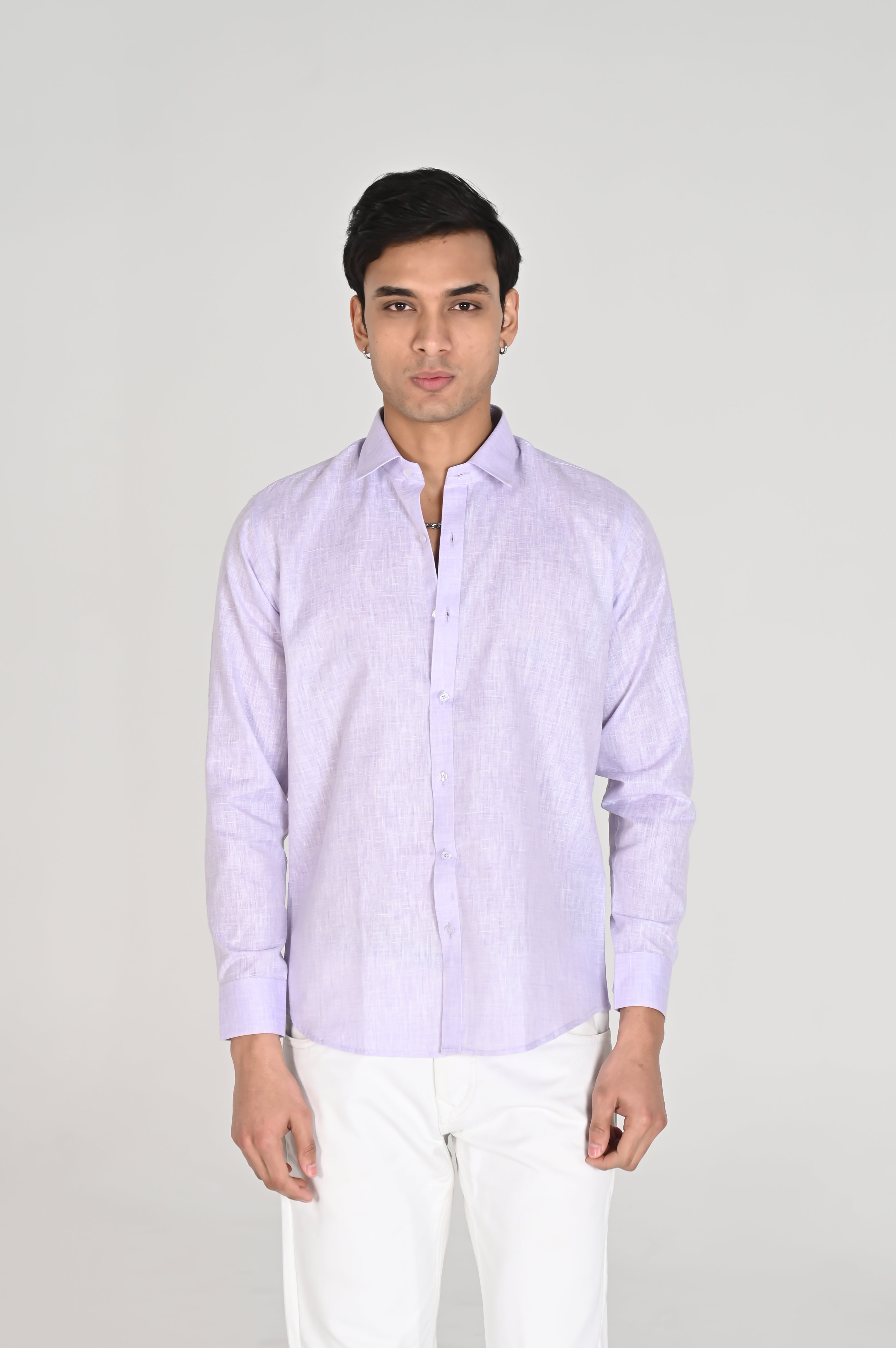 Men’s Lavender Linen Cotton Shirt