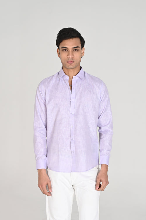 Men’s Lavender Linen Cotton Shirt