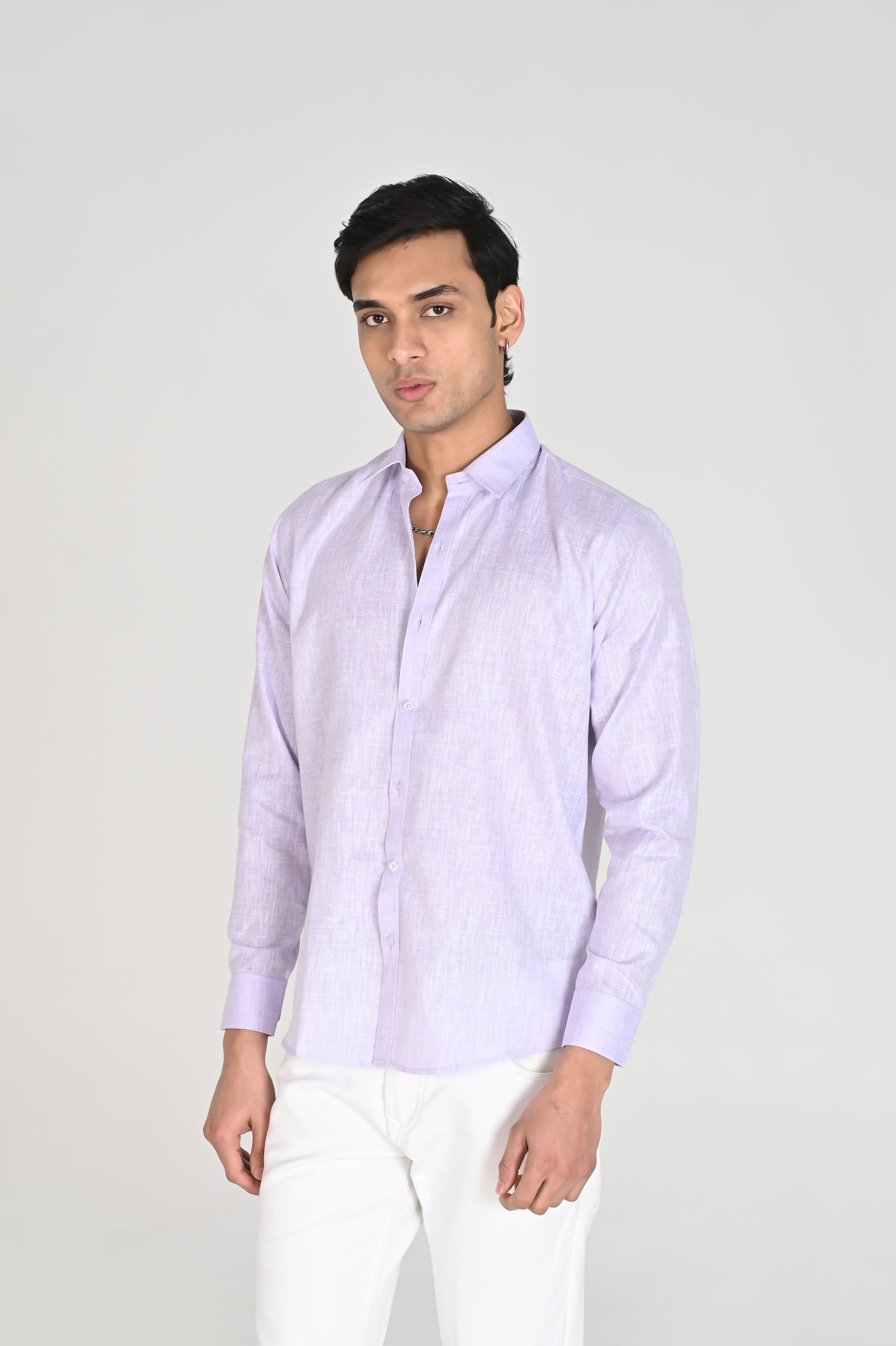 Men’s Lavender Linen Cotton Shirt