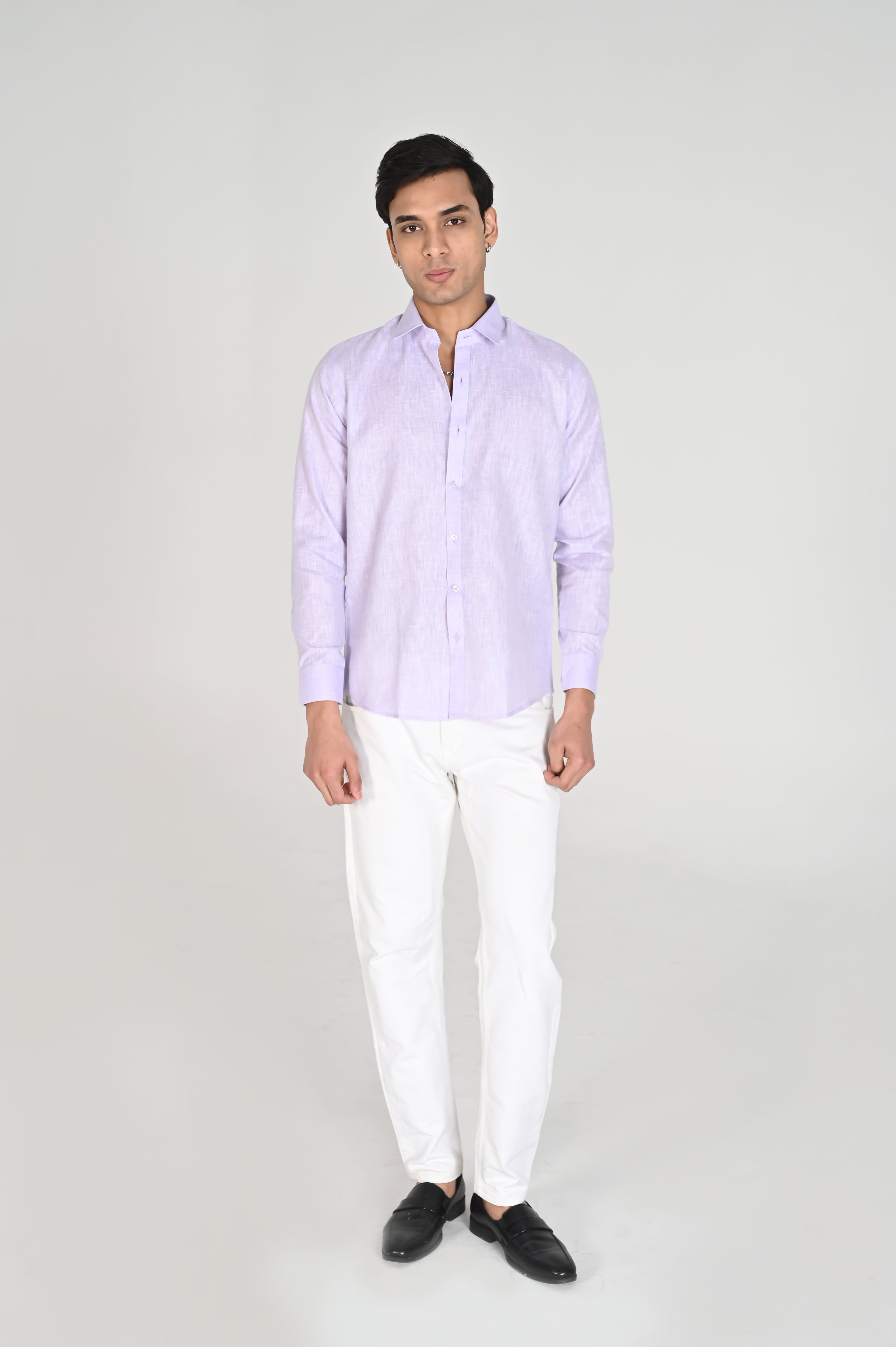 Men’s Lavender Linen Cotton Shirt