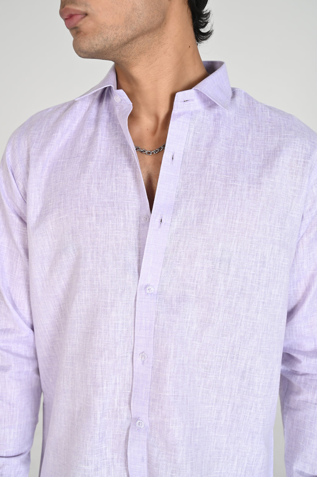 Men’s Lavender Linen Cotton Shirt