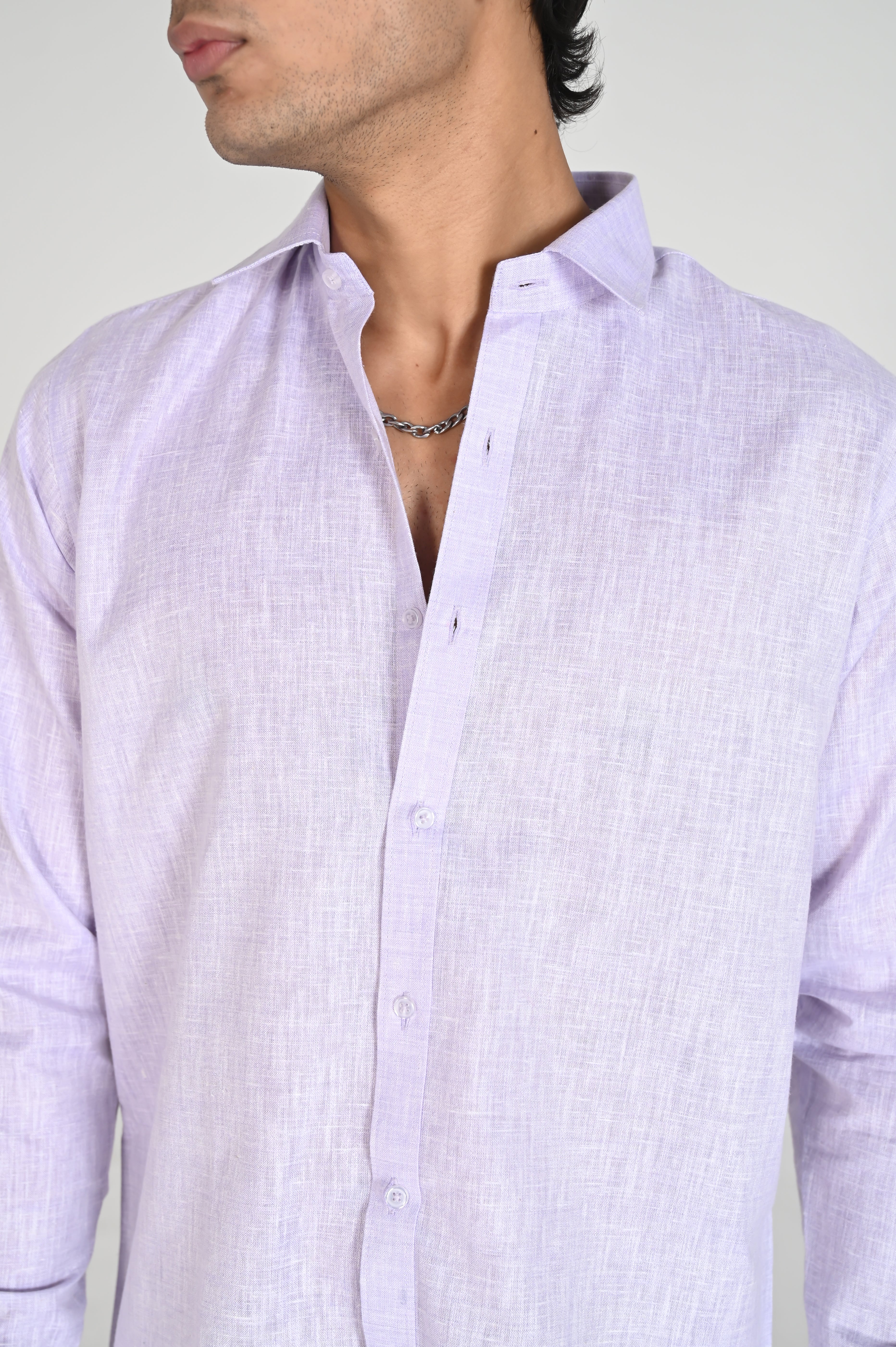 Men’s Lavender Linen Cotton Shirt