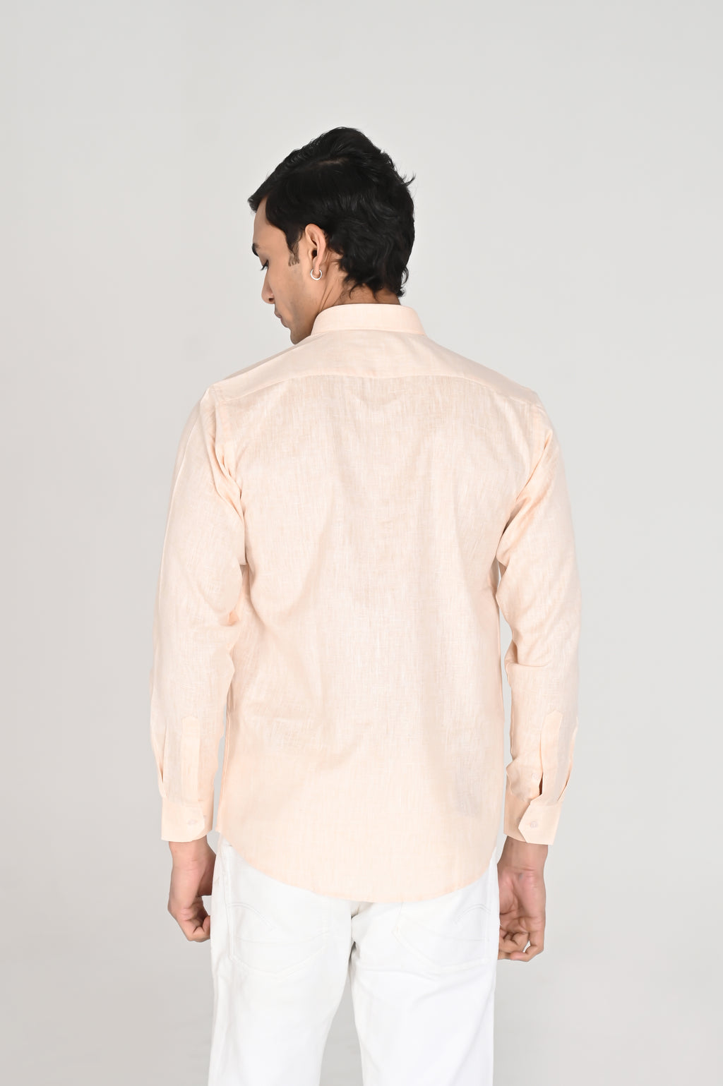 Men’s Peach Linen Cotton Shirt