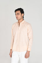 Men’s Peach Linen Cotton Shirt