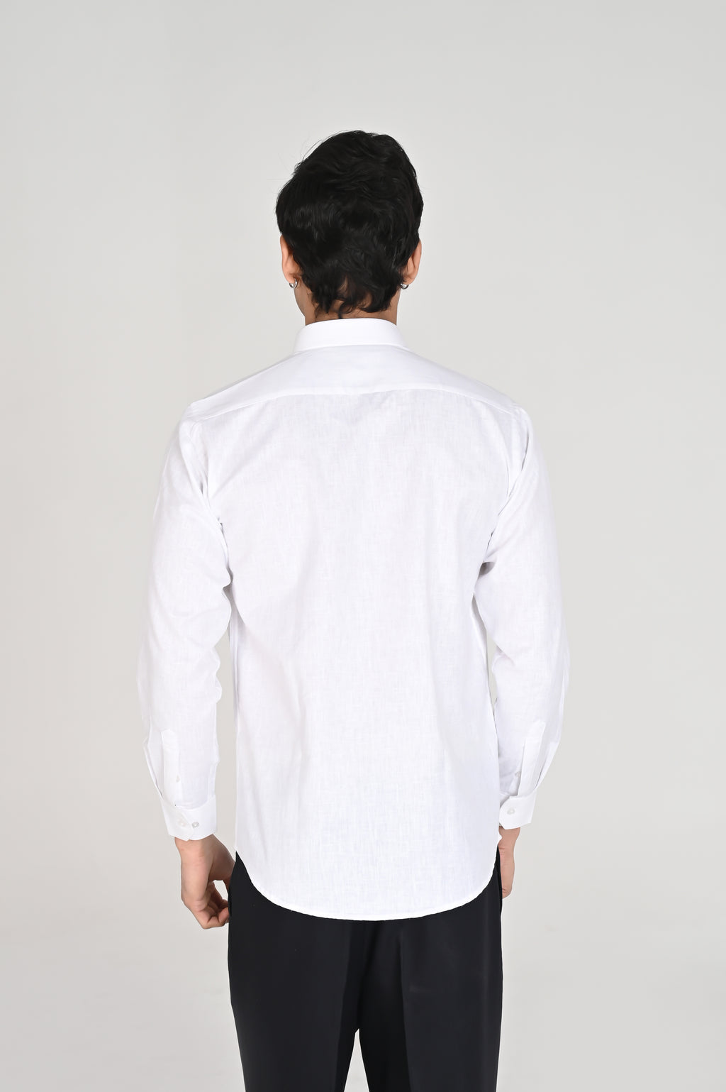 Men’s Classic White Linen Cotton Shirt