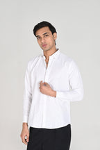 Men’s Classic White Linen Cotton Shirt