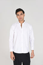 Men’s Classic White Linen Cotton Shirt