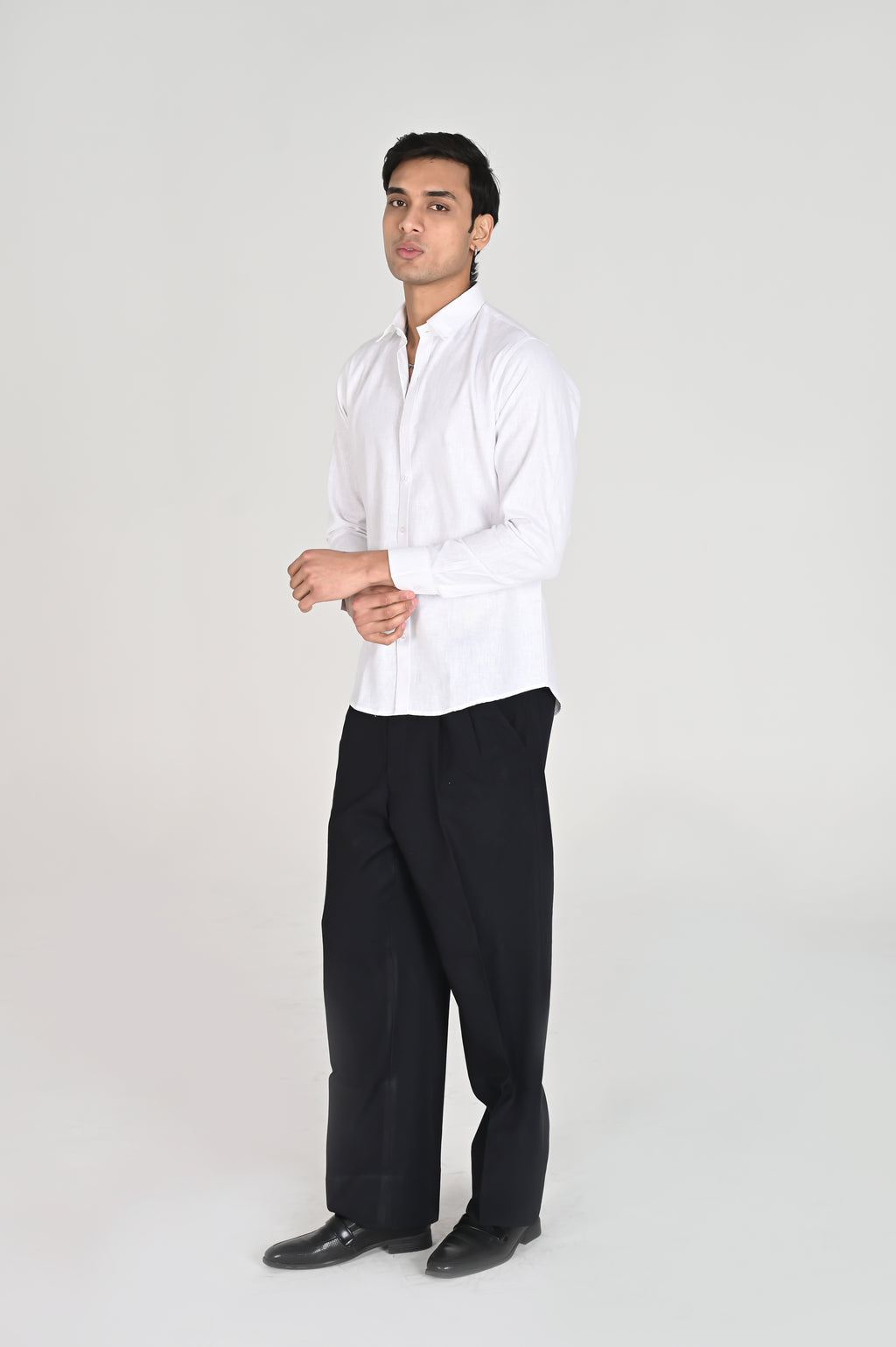 Men’s Classic White Linen Cotton Shirt