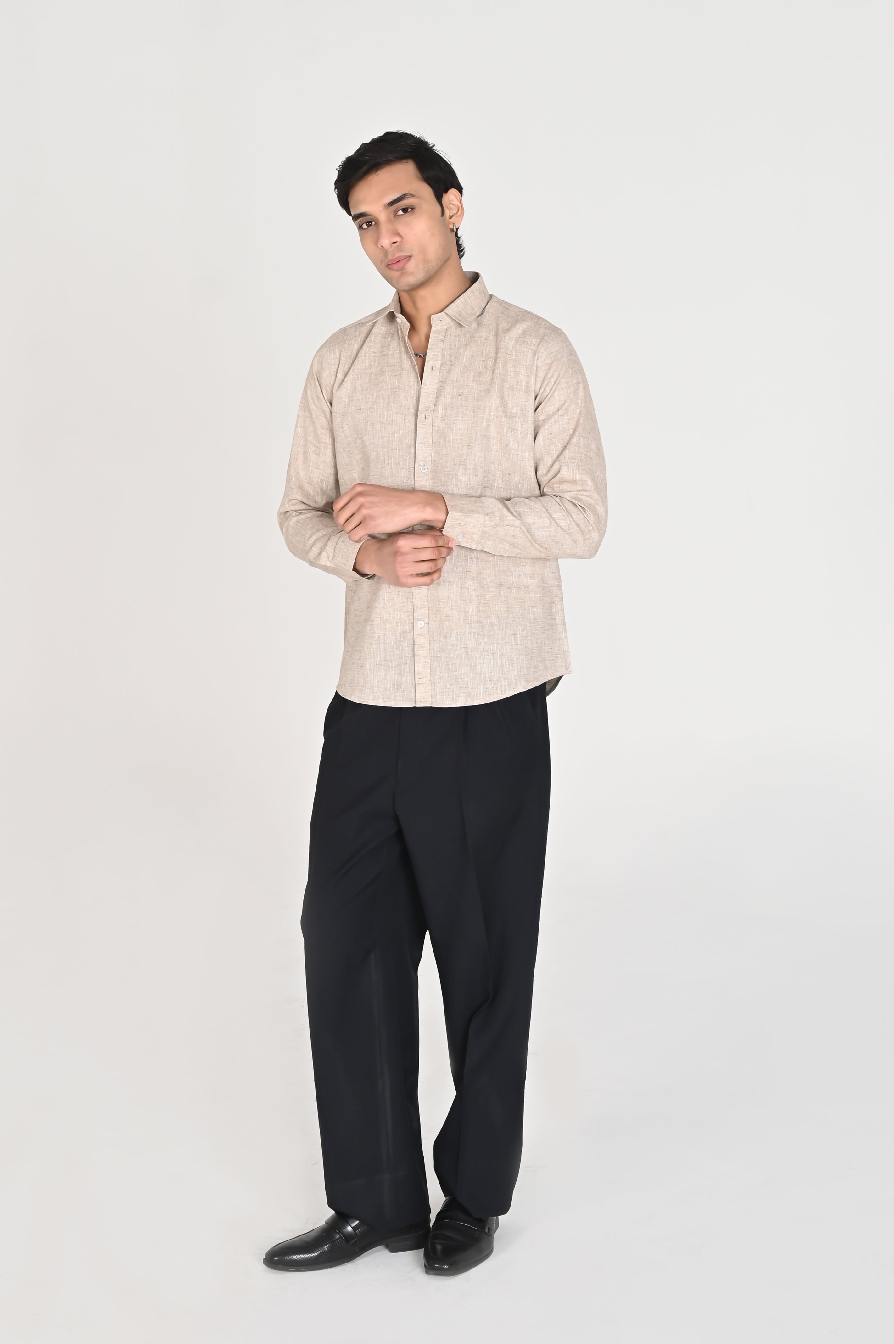 Men’s Stone Beige Linen Cotton Shirt